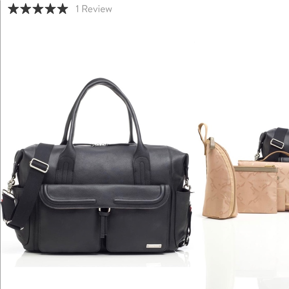 Storksak Leather Diaper Bag (like new)